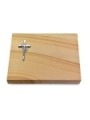 Grabtafel Woodland Pure Kreuz/Ähren (Alu)