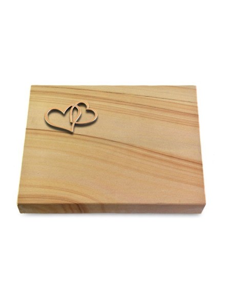 Grabtafel Woodland Pure Herzen (Bronze)