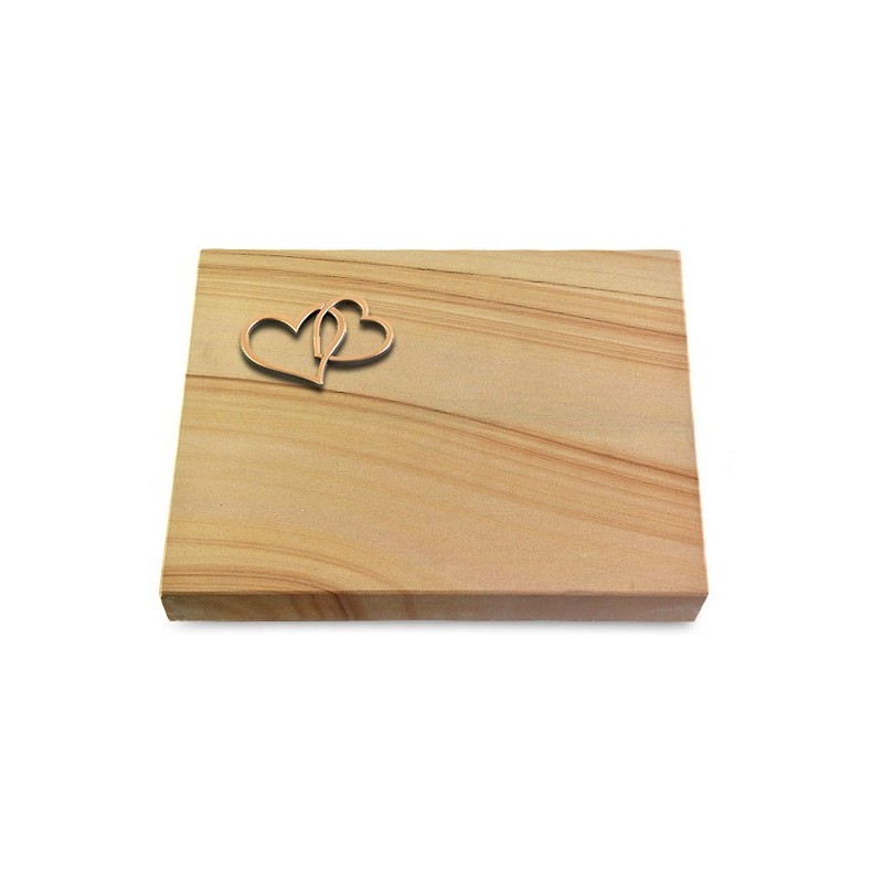 Grabtafel Woodland Pure Herzen (Bronze)