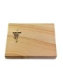 Grabtafel Woodland Pure Kreuz/Rose (Bronze)