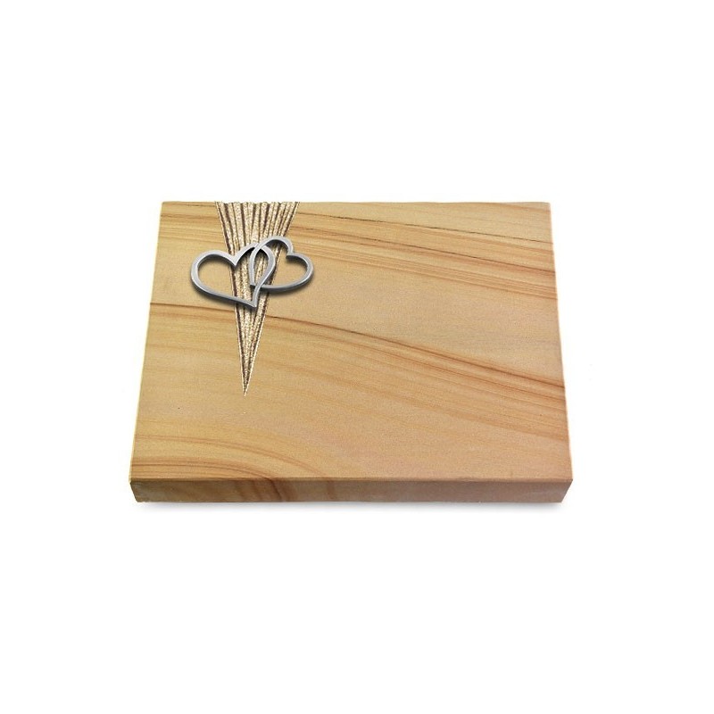 Grabtafel Woodland Delta Herzen (Alu)