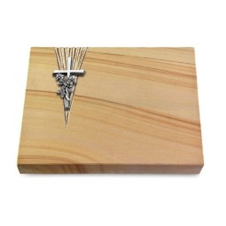 Grabtafel Woodland Delta Kreuz/Rose (Alu)