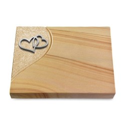 Grabtafel Woodland Folio Herzen (Alu)