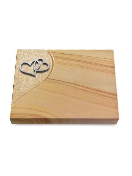 Grabtafel Woodland Folio Herzen (Alu)
