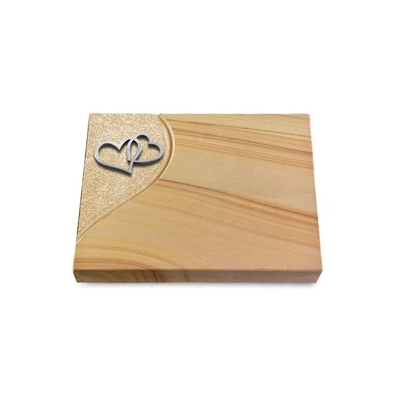 Grabtafel Woodland Folio Herzen (Alu)