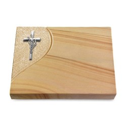 Grabtafel Woodland Folio Kreuz/Ähren (Alu)