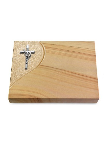 Grabtafel Woodland Folio Kreuz/Ähren (Alu)