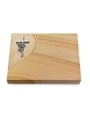 Grabtafel Woodland Folio Kreuz/Rose (Alu)