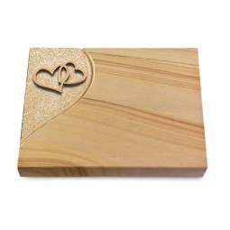 Grabtafel Woodland Folio Herzen (Bronze)