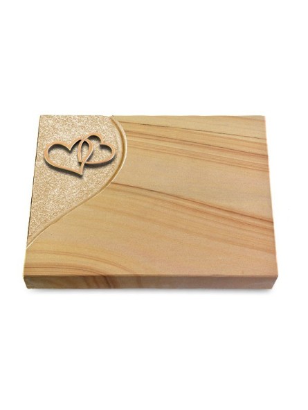 Grabtafel Woodland Folio Herzen (Bronze)