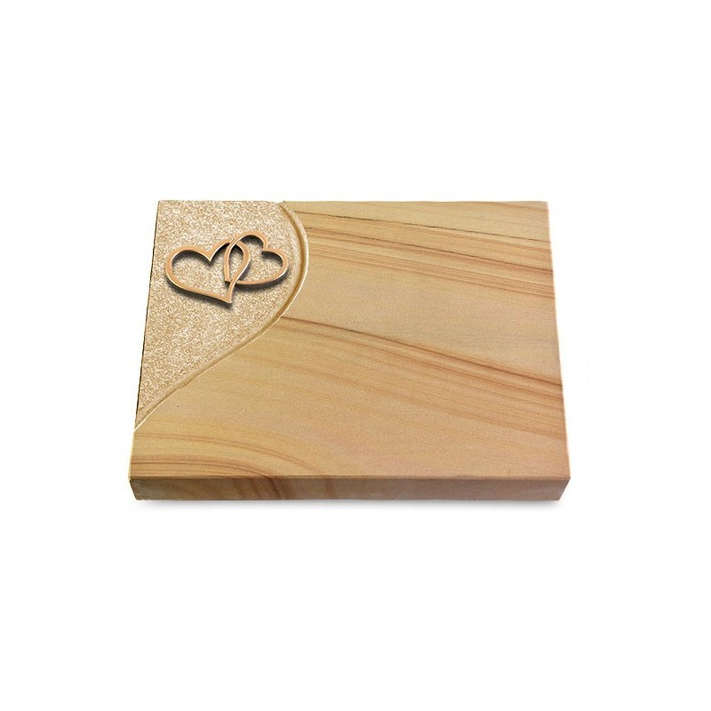 Grabtafel Woodland Folio Herzen (Bronze)