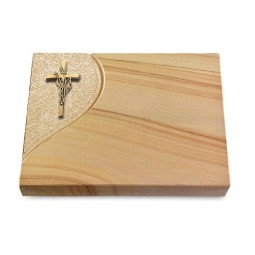 Grabtafel Woodland Folio Kreuz/Ähren (Bronze)