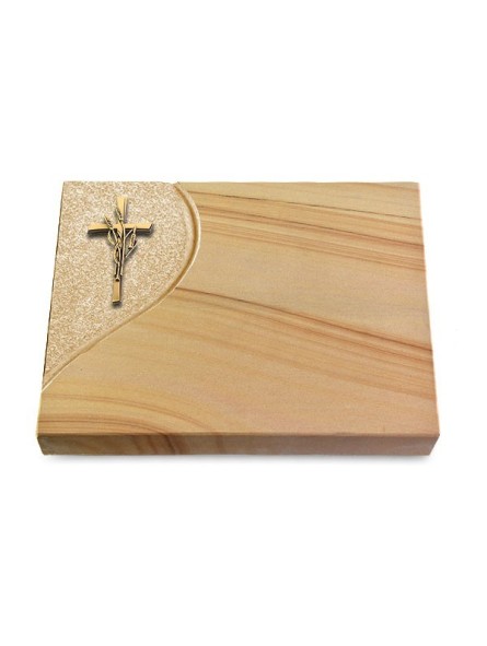 Grabtafel Woodland Folio Kreuz/Ähren (Bronze)