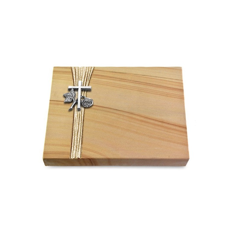 Grabtafel Woodland Strikt Kreuz 1 (Alu)