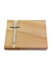 Grabtafel Woodland Strikt Kreuz 2 (Alu)