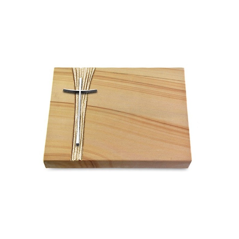 Grabtafel Woodland Strikt Kreuz 2 (Alu)