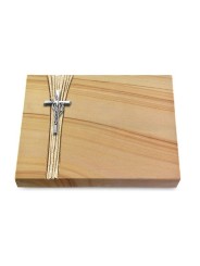 Grabtafel Woodland Strikt Kreuz/Ähren (Alu)