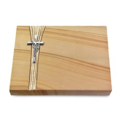 Grabtafel Woodland Strikt Kreuz/Ähren (Alu)