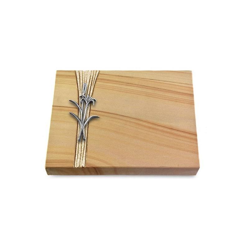 Grabtafel Woodland Strikt Lilienzweig (Alu)
