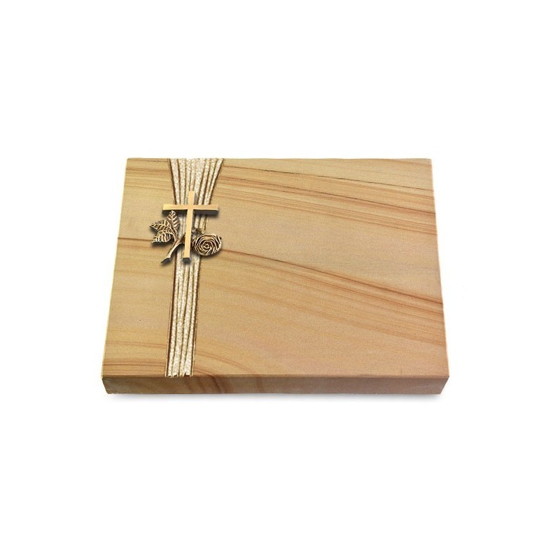 Grabtafel Woodland Strikt Kreuz 1 (Bronze)