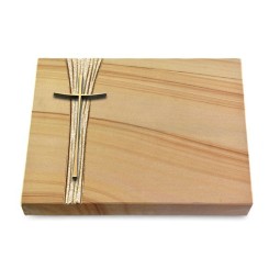 Grabtafel Woodland Strikt Kreuz 2 (Bronze)