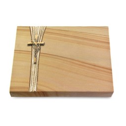 Grabtafel Woodland Strikt Kreuz/Ähren (Bronze)