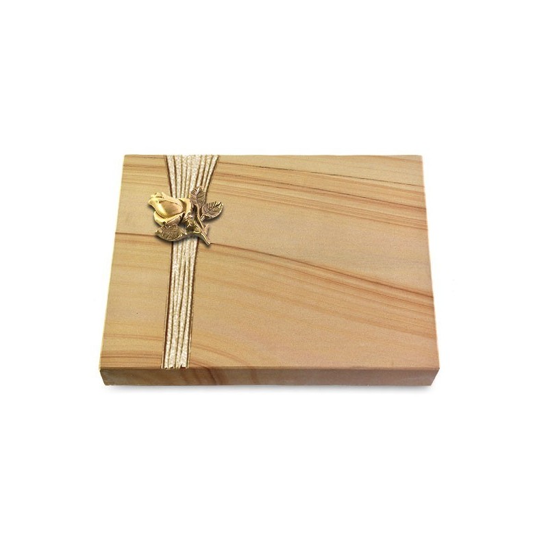 Grabtafel Woodland Strikt Rose 3 (Bronze)