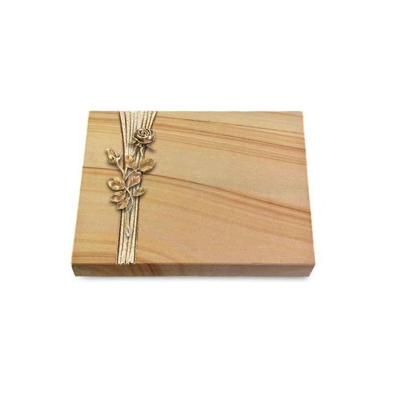 Grabtafel Woodland Strikt Rose 13 (Bronze)