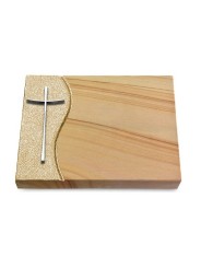 Grabtafel Woodland Wave Kreuz 2 (Alu)