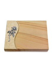 Grabtafel Woodland Wave Rose 2 (Alu)