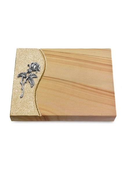 Grabtafel Woodland Wave Rose 2 (Alu)