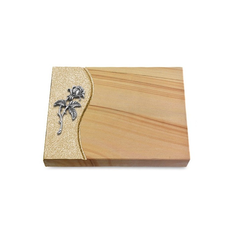 Grabtafel Woodland Wave Rose 2 (Alu)