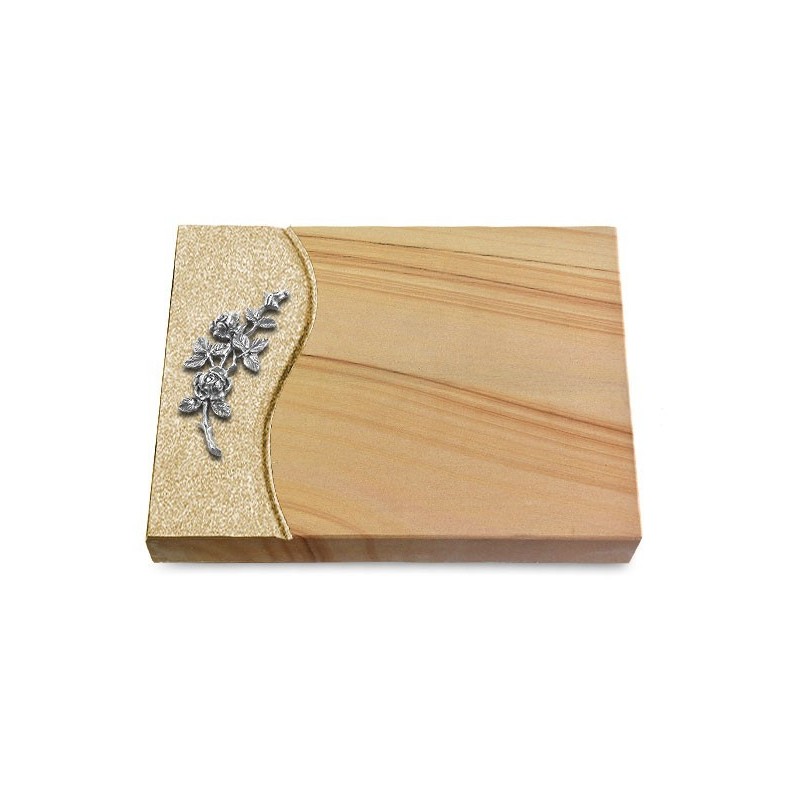 Grabtafel Woodland Wave Rose 5 (Alu)