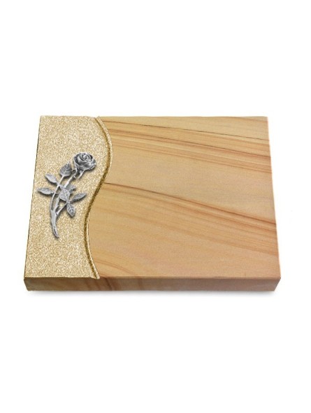 Grabtafel Woodland Wave Rose 6 (Alu)