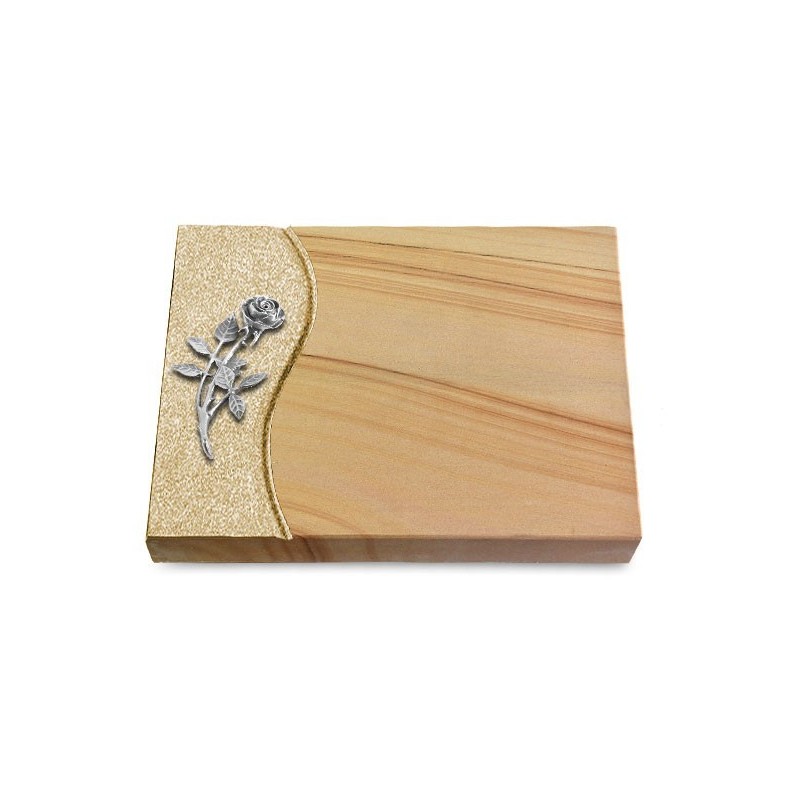 Grabtafel Woodland Wave Rose 6 (Alu)
