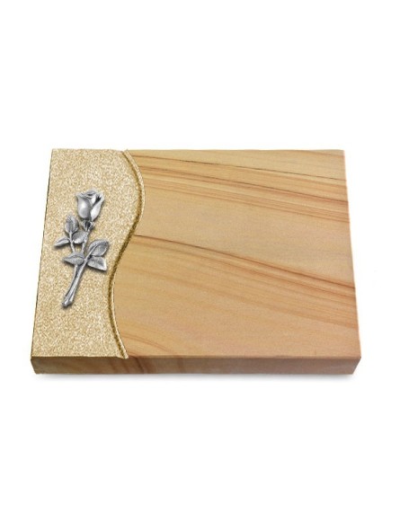 Grabtafel Woodland Wave Rose 8 (Alu)