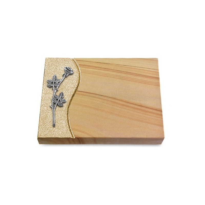 Grabtafel Woodland Wave Rose 9 (Alu)