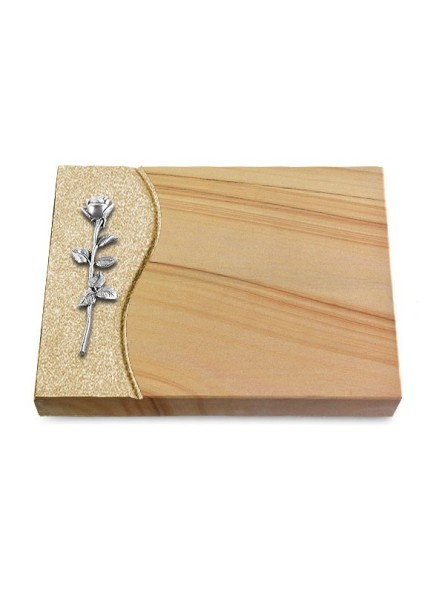 Grabtafel Woodland Wave Rose 12 (Alu)