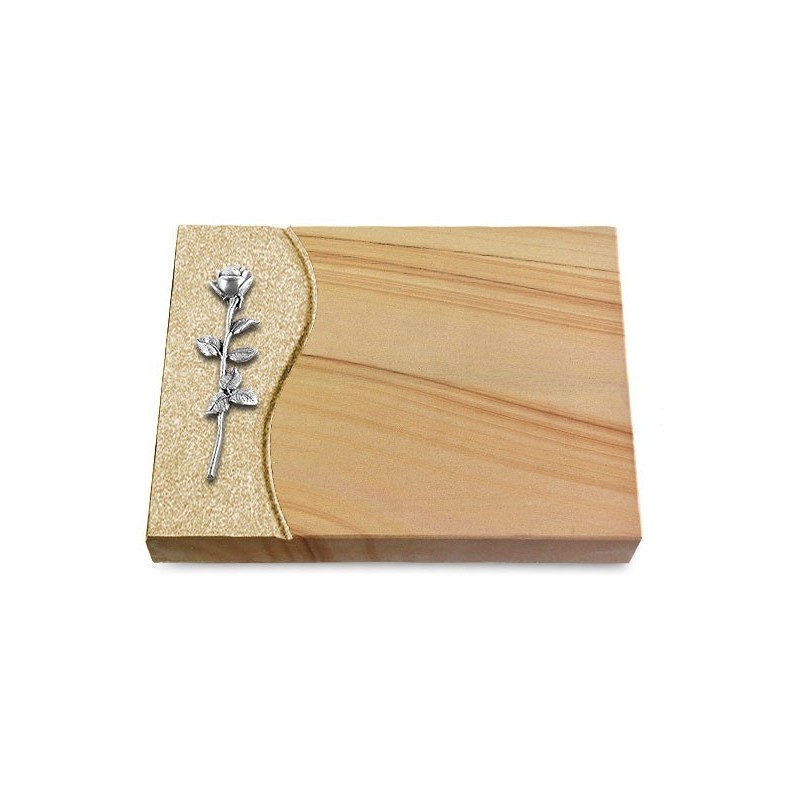 Grabtafel Woodland Wave Rose 12 (Alu)