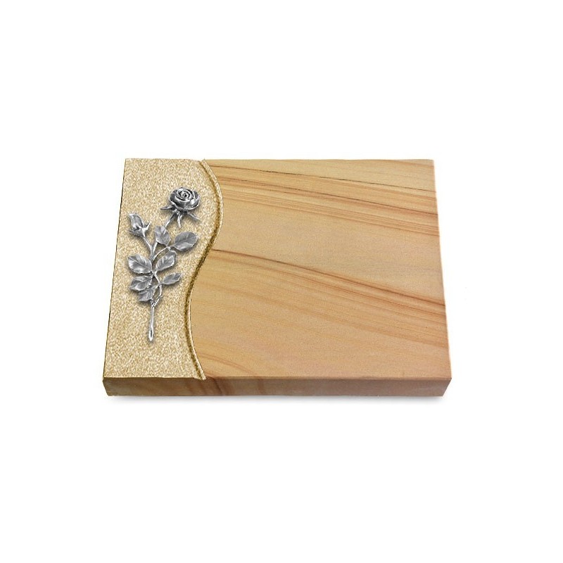 Grabtafel Woodland Wave Rose 13 (Alu)