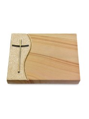 Grabtafel Woodland Wave Kreuz 2 (Bronze)