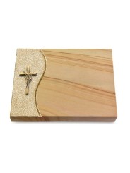 Grabtafel Woodland Wave Kreuz/Ähren (Bronze)