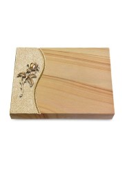 Grabtafel Woodland Wave Rose 2 (Bronze)