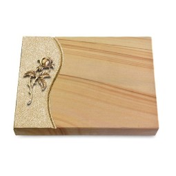 Grabtafel Woodland Wave Rose 2 (Bronze)
