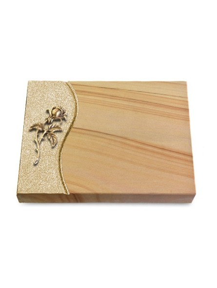 Grabtafel Woodland Wave Rose 2 (Bronze)