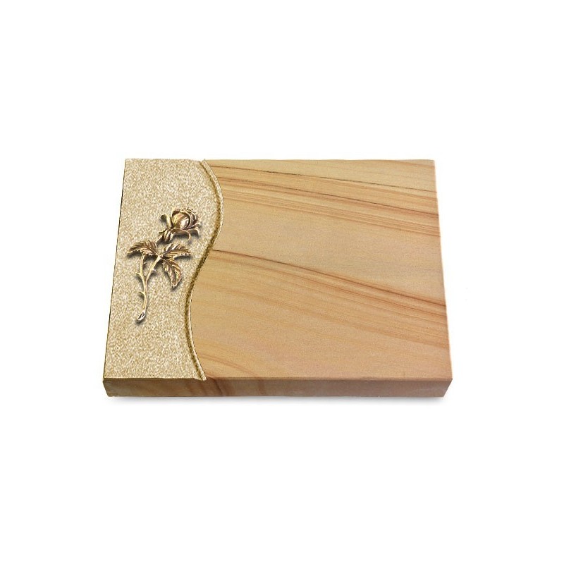 Grabtafel Woodland Wave Rose 2 (Bronze)