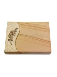 Grabtafel Woodland Wave Rose 5 (Bronze)