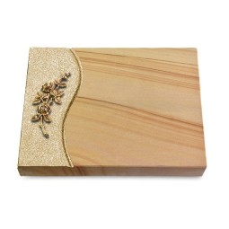 Grabtafel Woodland Wave Rose 5 (Bronze)