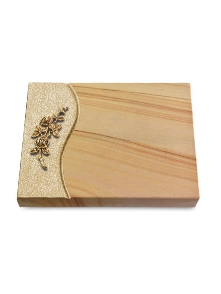 Grabtafel Woodland Wave Rose 5 (Bronze)