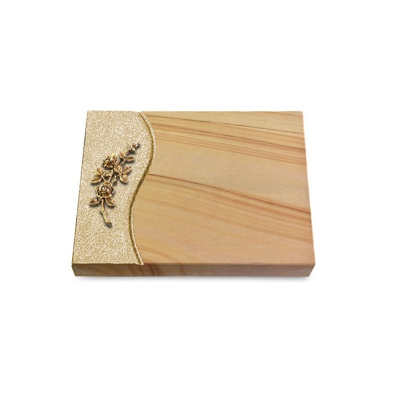 Grabtafel Woodland Wave Rose 5 (Bronze)